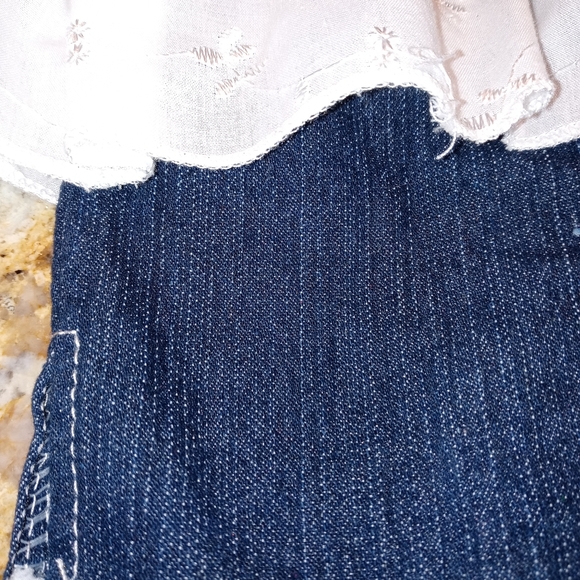 Baby Jean Outfit Size 6-9 Months White Denim - Picture 8 of 9